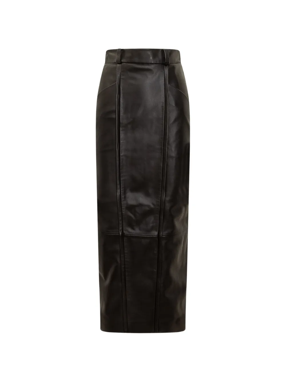 moms pants panelled leather pencil midi skirt - Nero