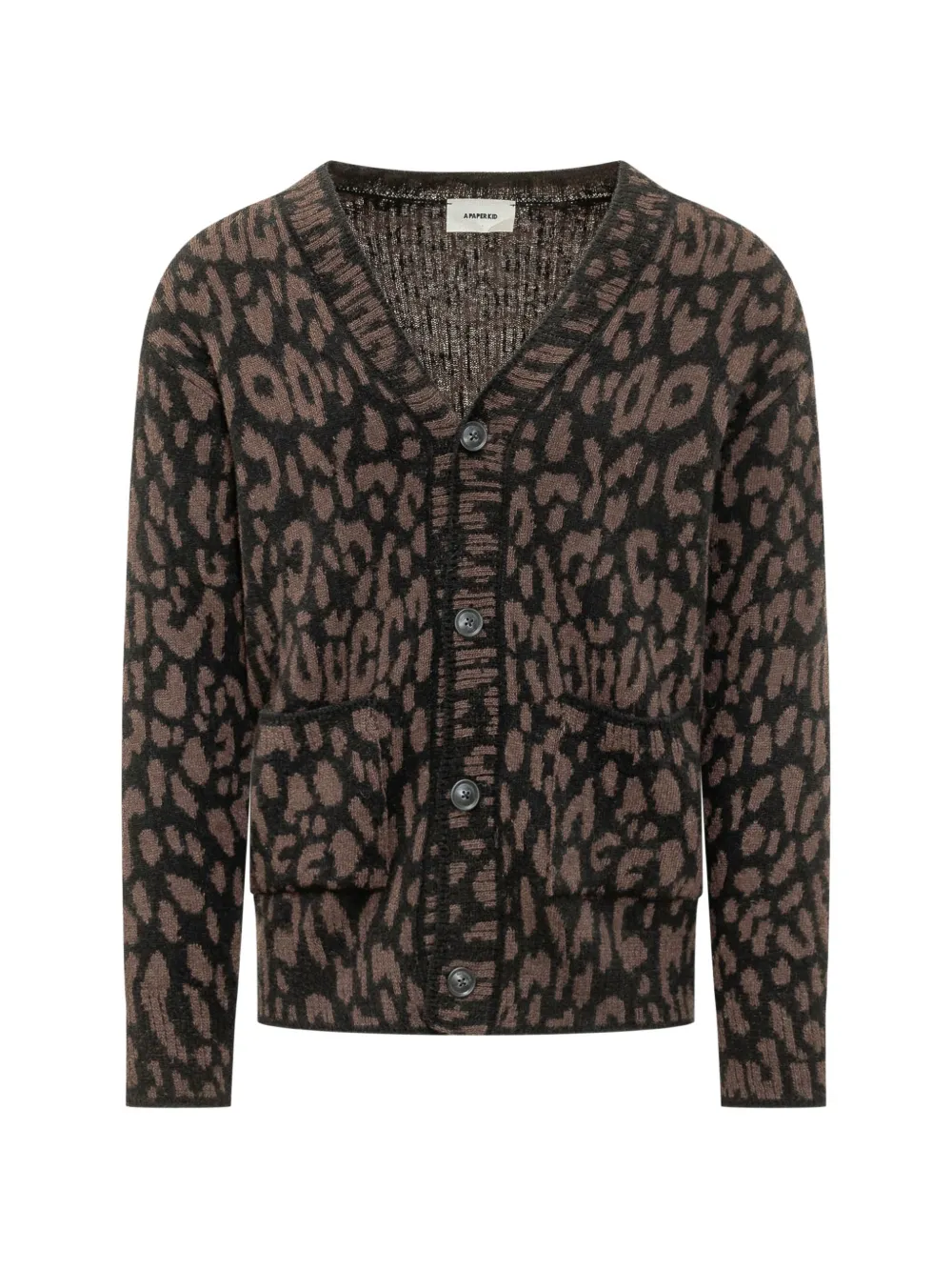 A Paper Kid leopard-print knitted cardigan