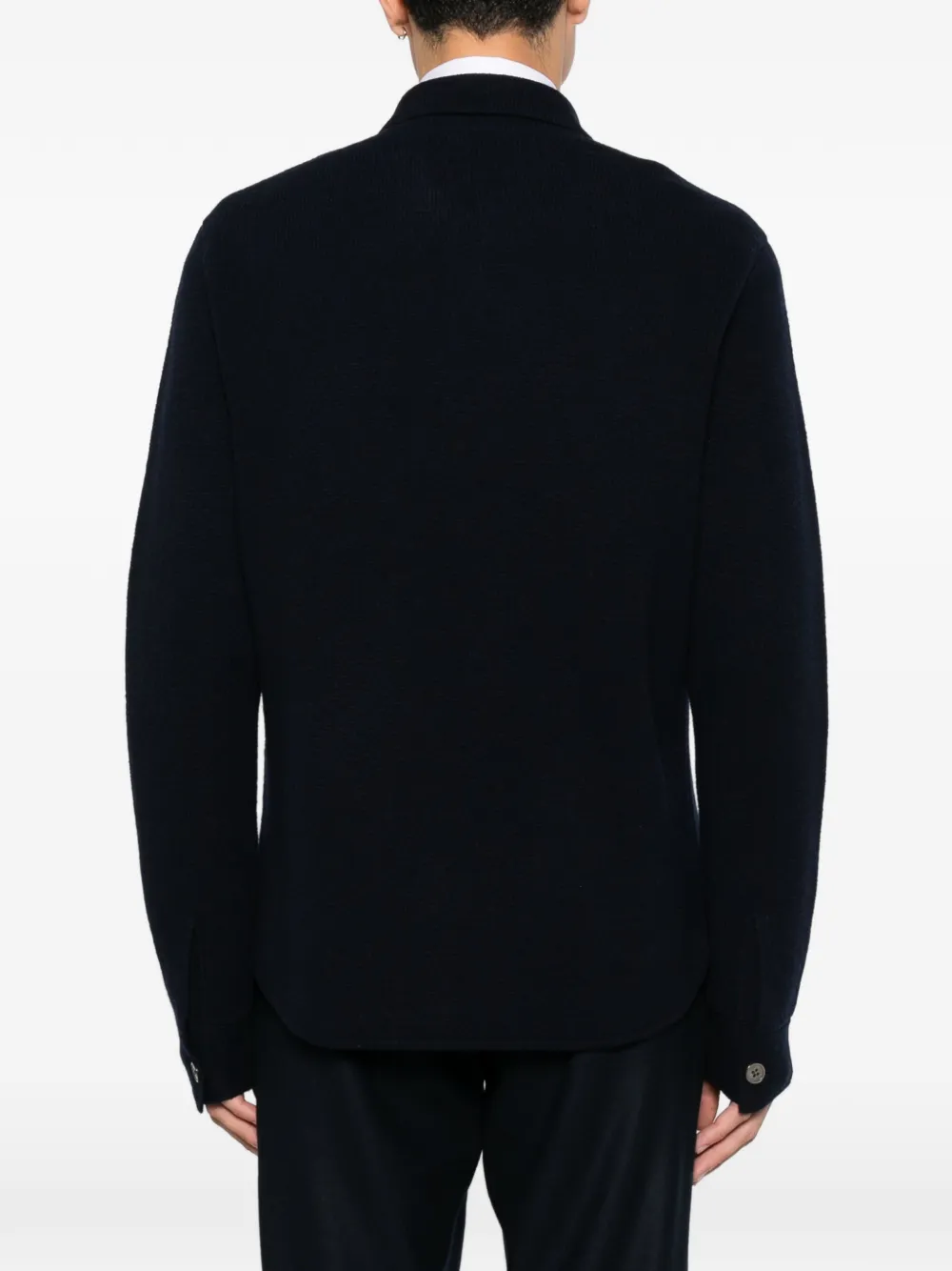 Profuomo button-up knitted jacket Blauw