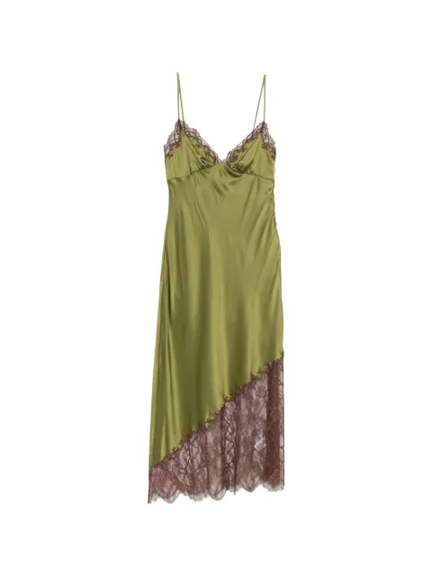 STAUD vestido Lara asimétrico con ribete de encaje