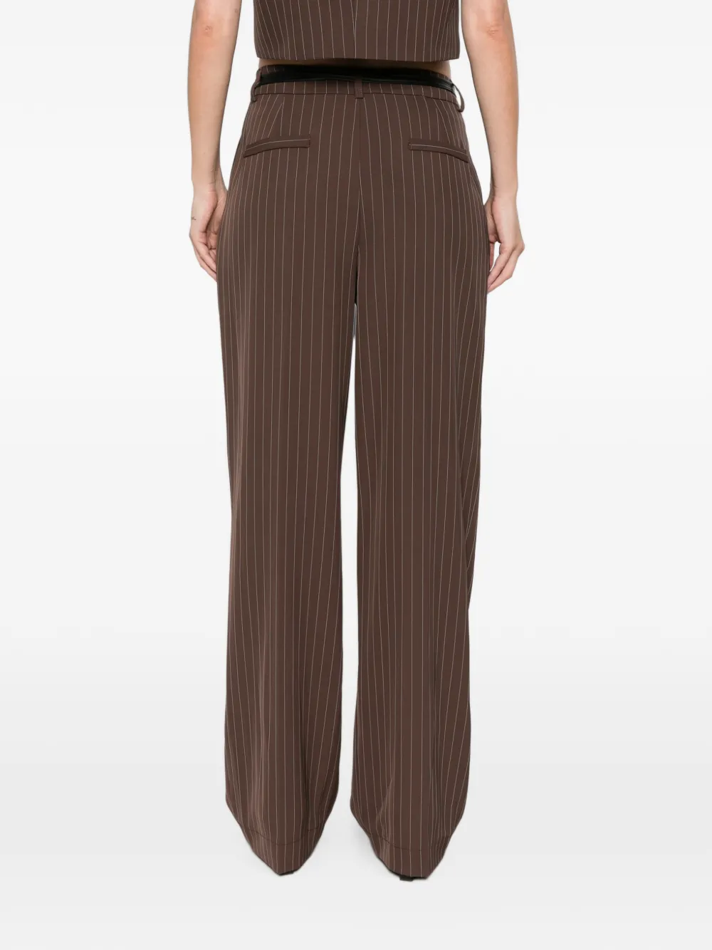 IMPERIAL Broek met krijtstreep Bruin