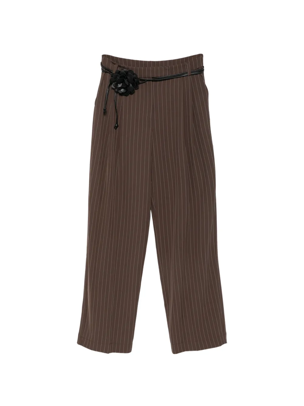 IMPERIAL pantalon court à fines rayures - Marron IMPERIAL pantalon court à fines rayures - Marron