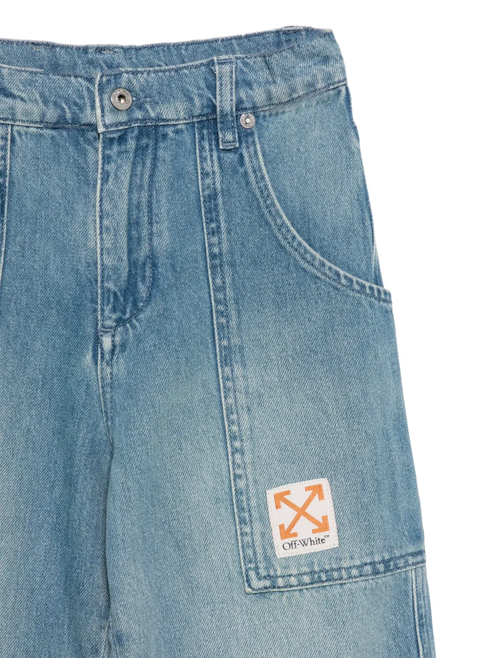 Off-White Kids Arrow jeans met label Blauw