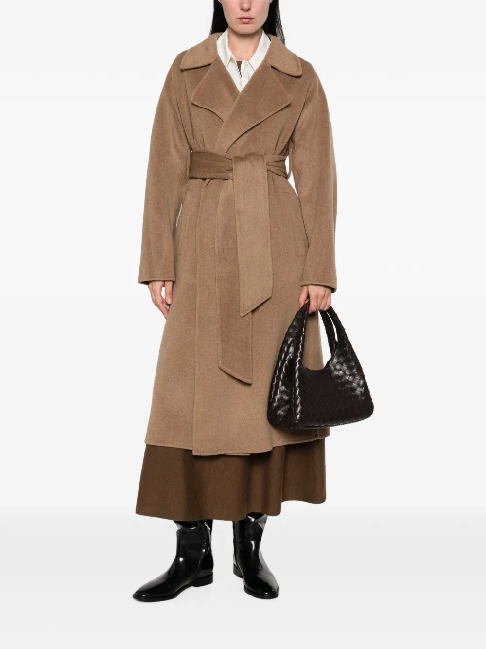 Soeur Harvard Belted Coat In Brown