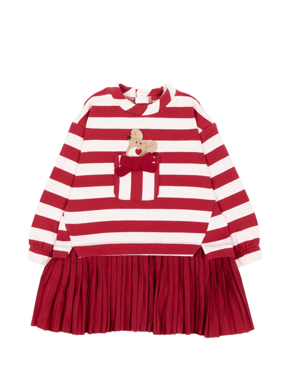 Mayoral striped pleated-skirt dress Rood
