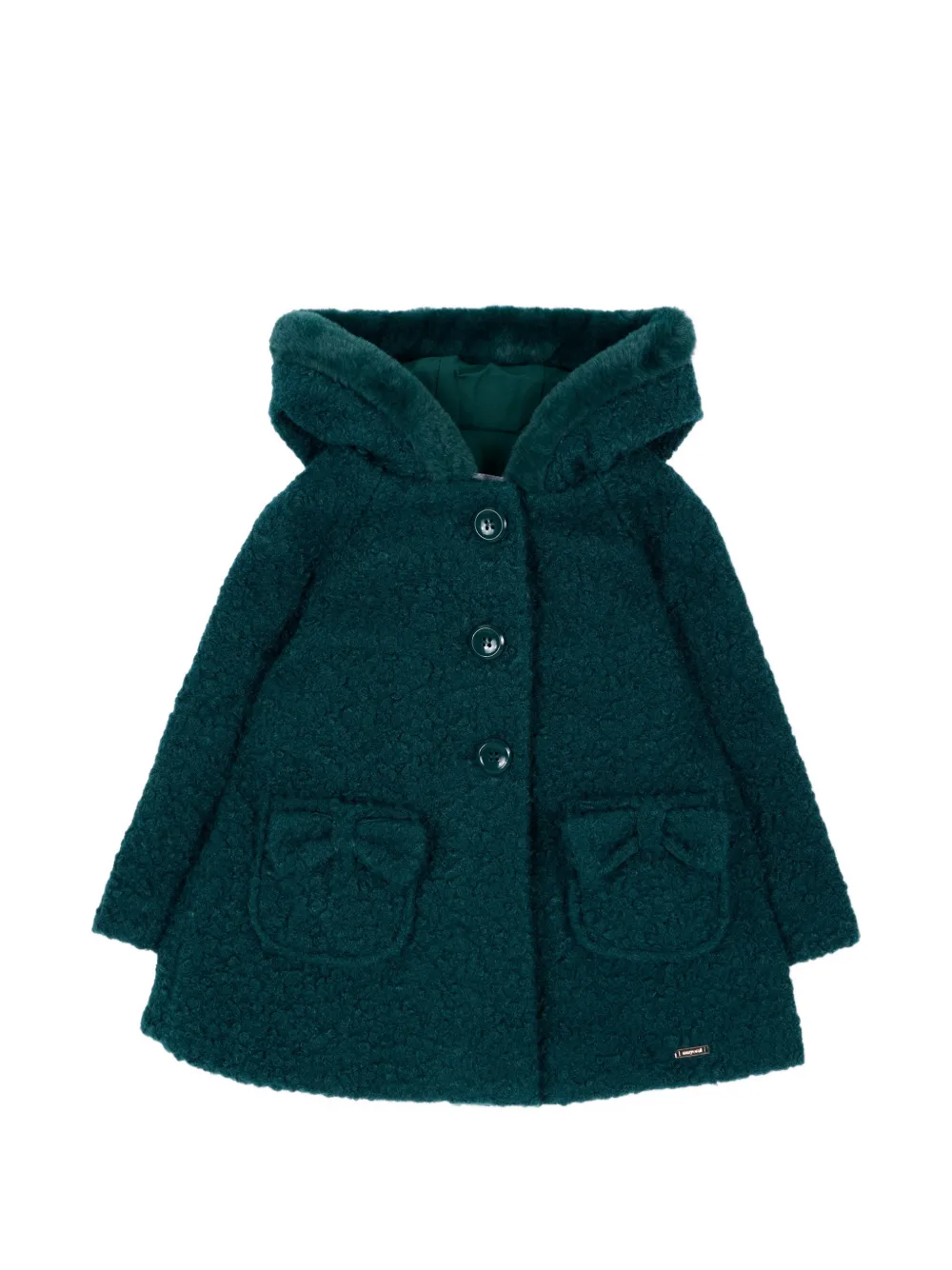 Mayoral faux-fur-trim hooded coat - Verde