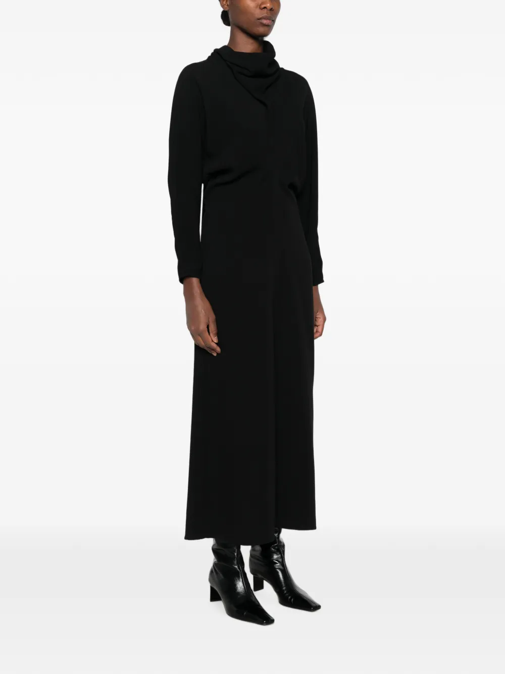 TOTEME Slouch jurk met sjaal Zwart
