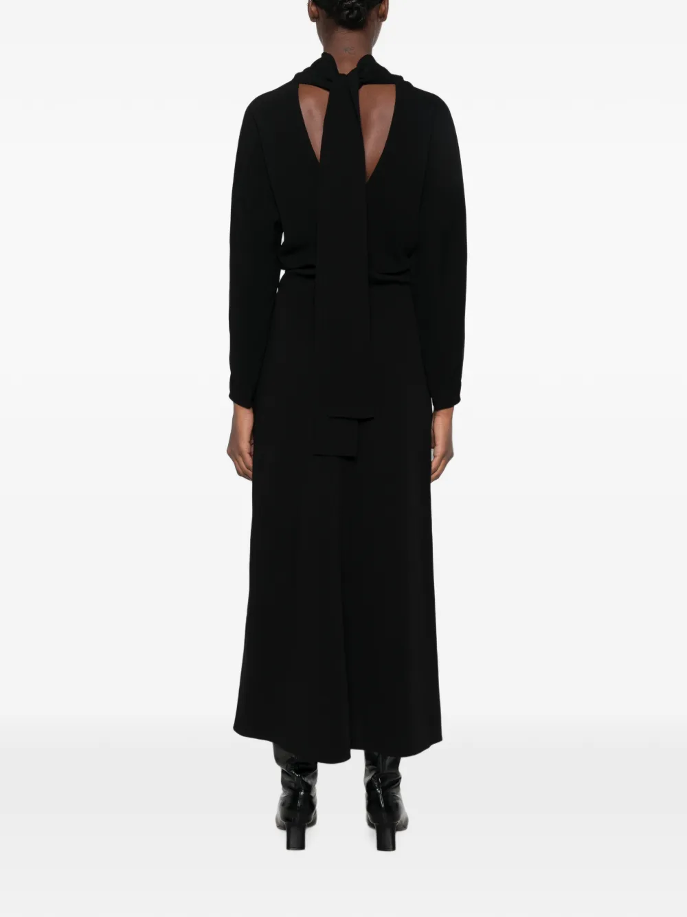 TOTEME Slouch jurk met sjaal Zwart