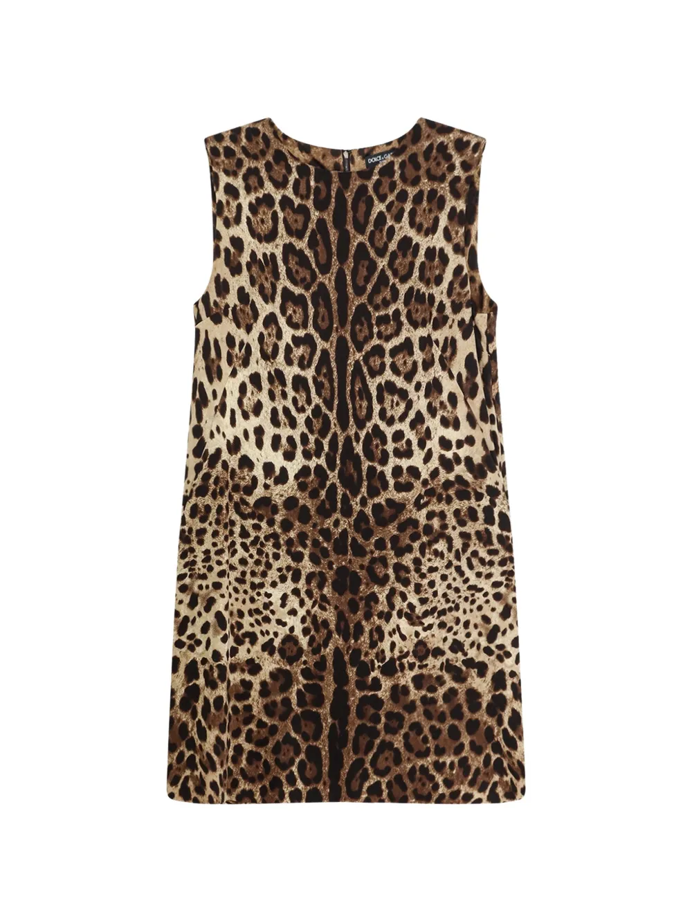 Dolce & Gabbana Leopard-print Sleeveless Dress In Neutrals