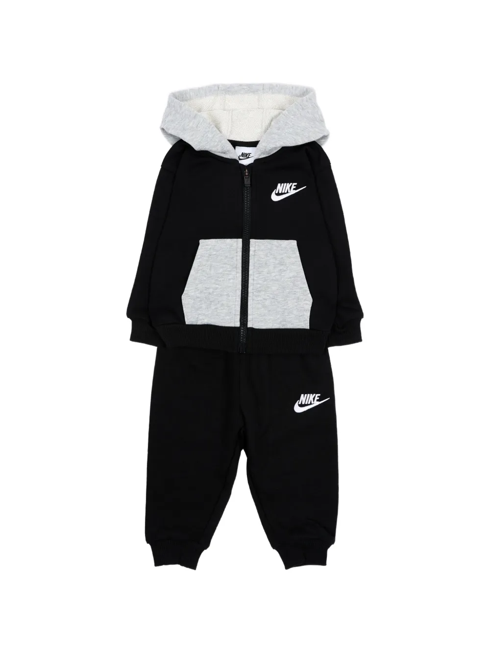 Nike Kids Driedelig trainingspak met logoprint en rits Zwart