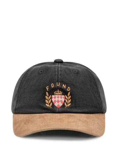 FOUND logo-embroidered corduroy-trim cap