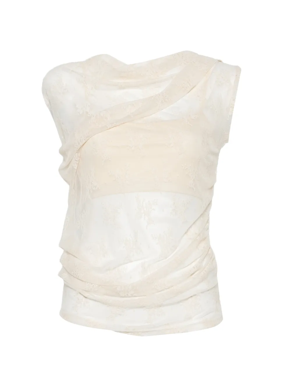 IMPERIAL floral-lace draped top