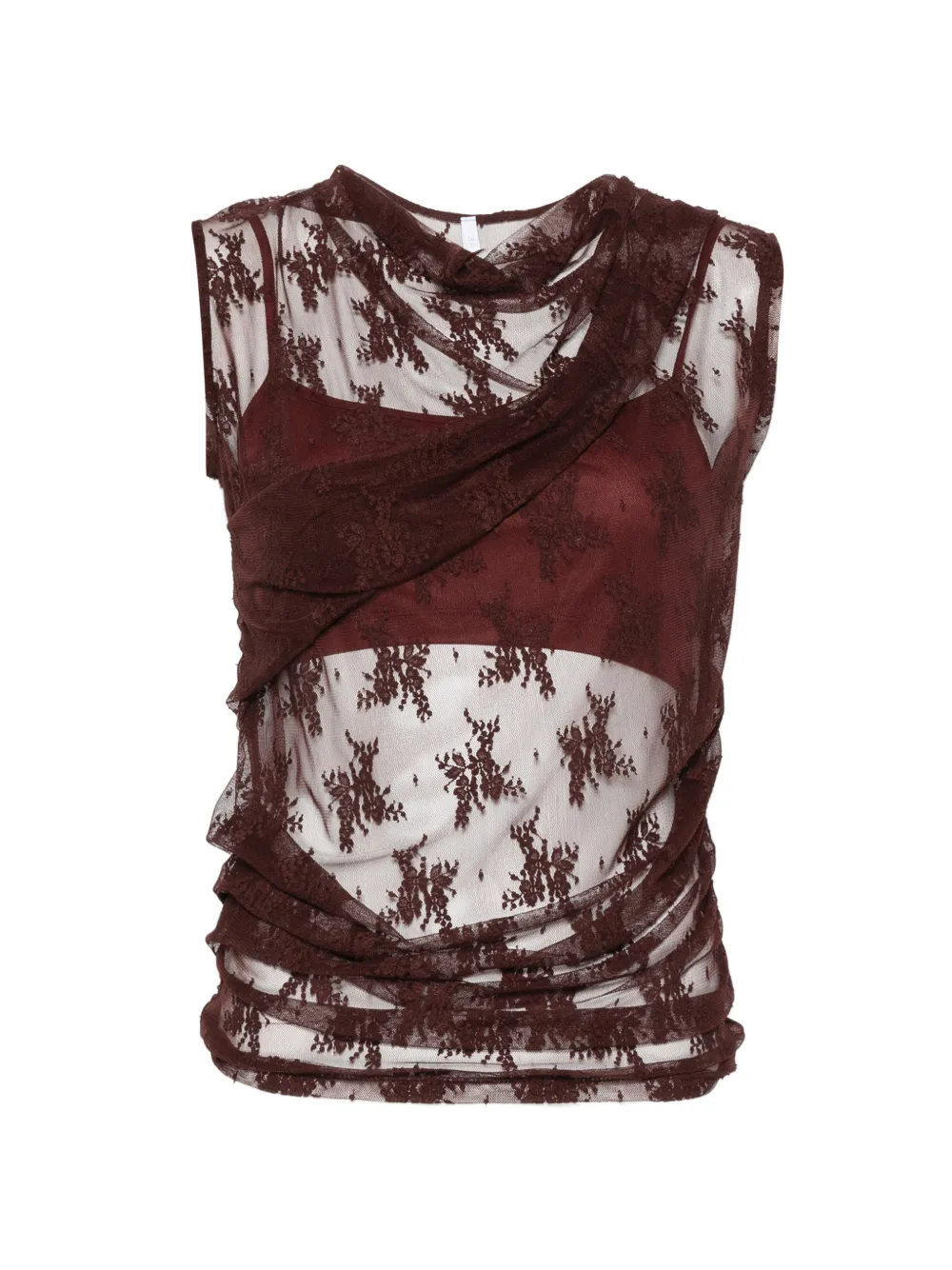 IMPERIAL draped lace top