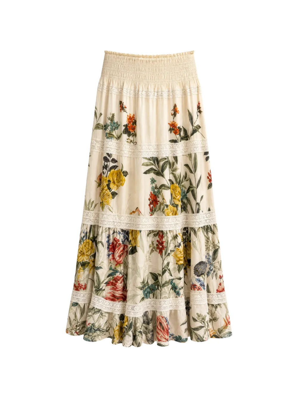 alice + olivia Stevie floral-print tiered skirt