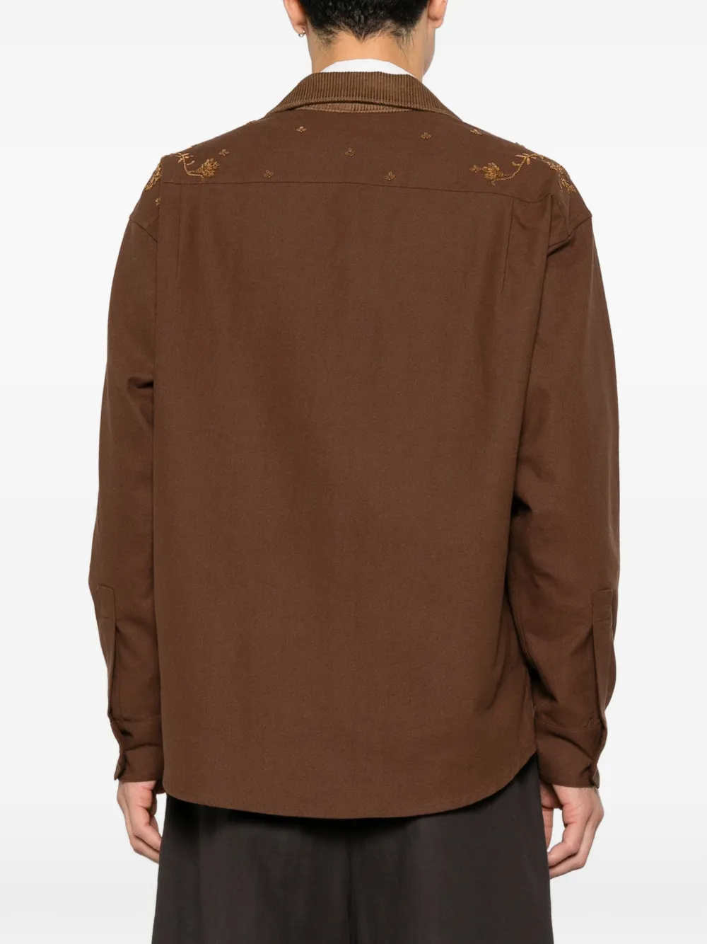 Baziszt Anakin shirtjack met borduurwerk Bruin