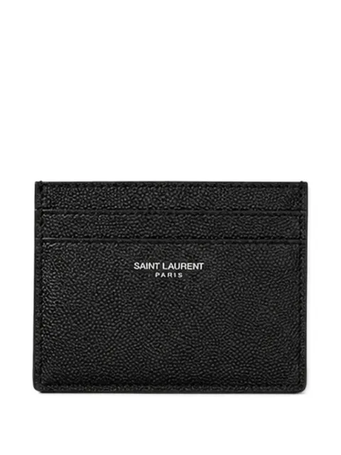 Saint Laurent Paris pebbled-leather card holder
