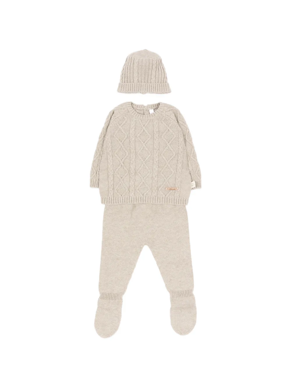Martin Aranda cable-knit footed trouser set - Toni neutri