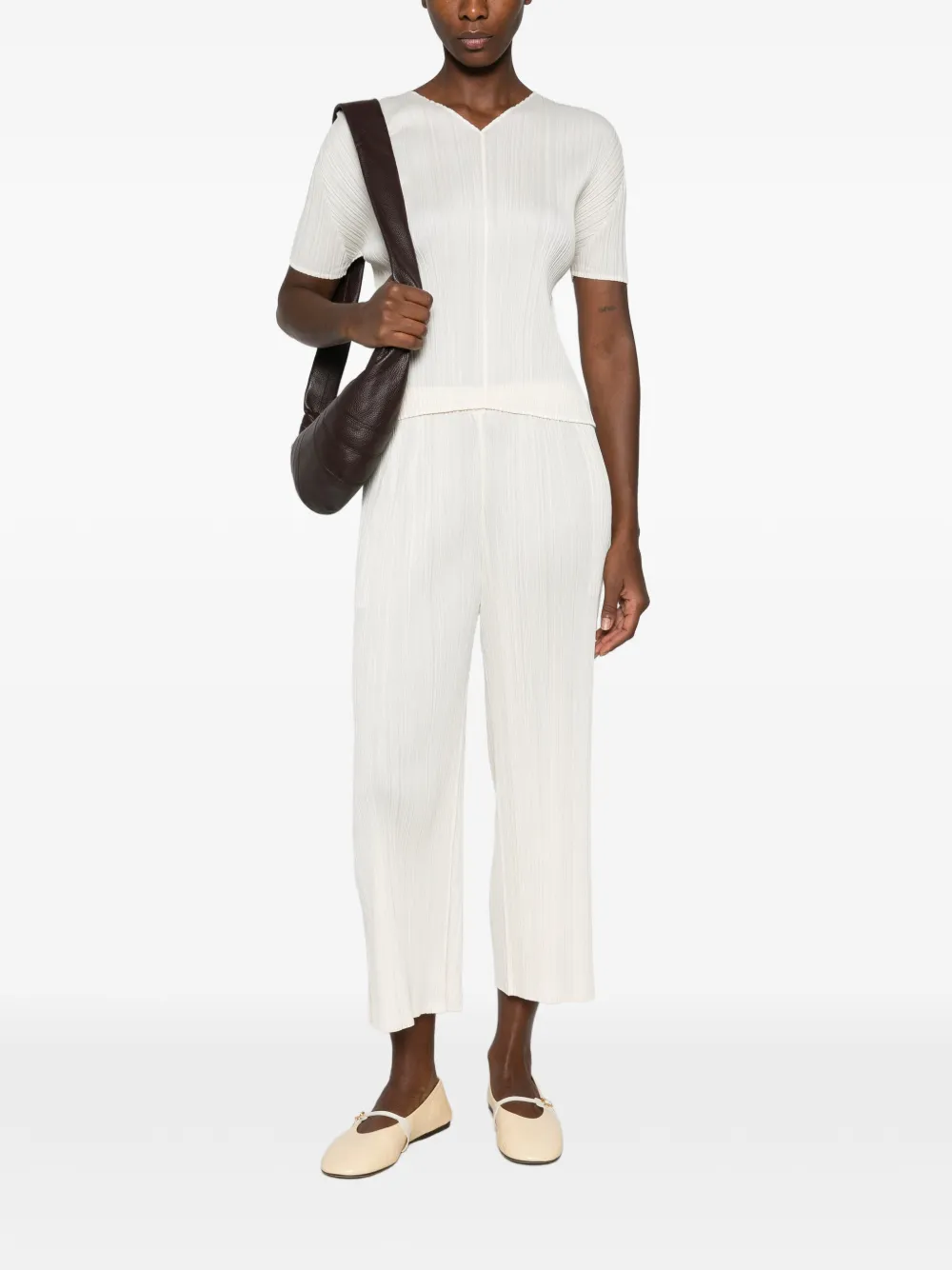 Pleats Please Issey Miyake Cropped plooibroek Geel