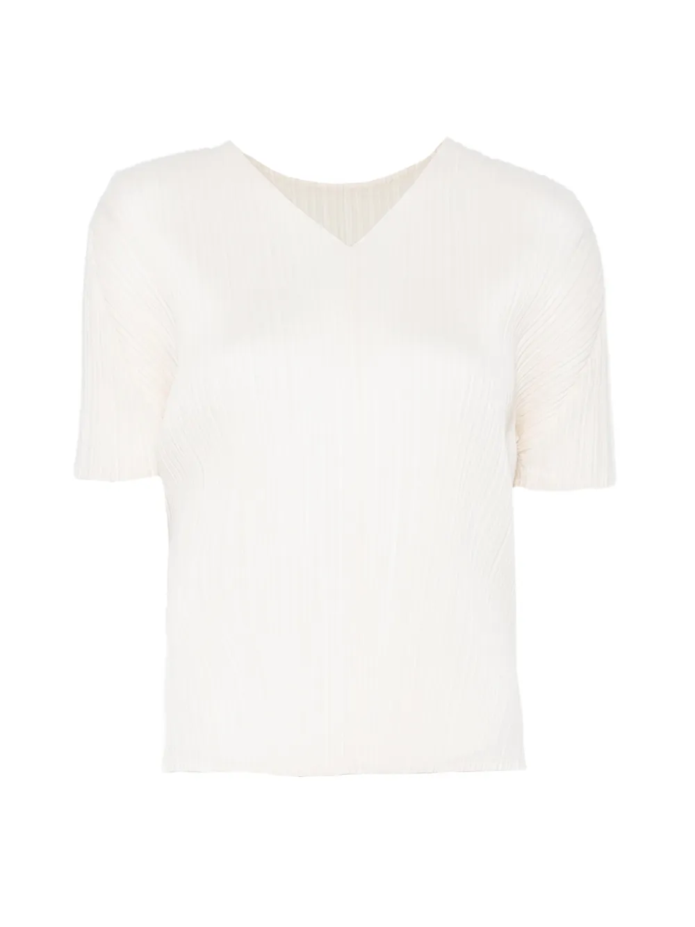 Pleats Please Issey Miyake pleated V-neck T-shirt