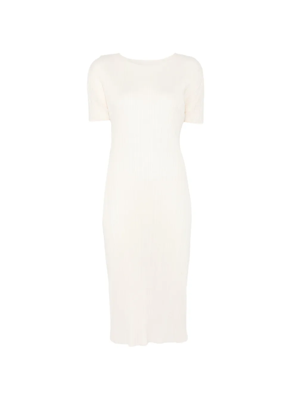 Pleats Please Issey Miyake robe plissée à manches courtes - Blanc
