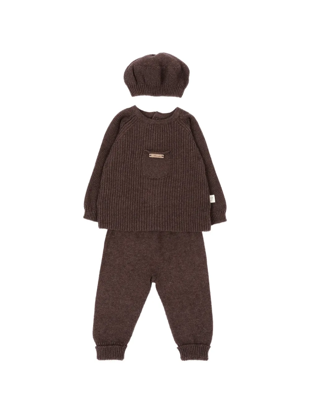 Martin Aranda ribbed-knit three-piece trouser set - Marrone