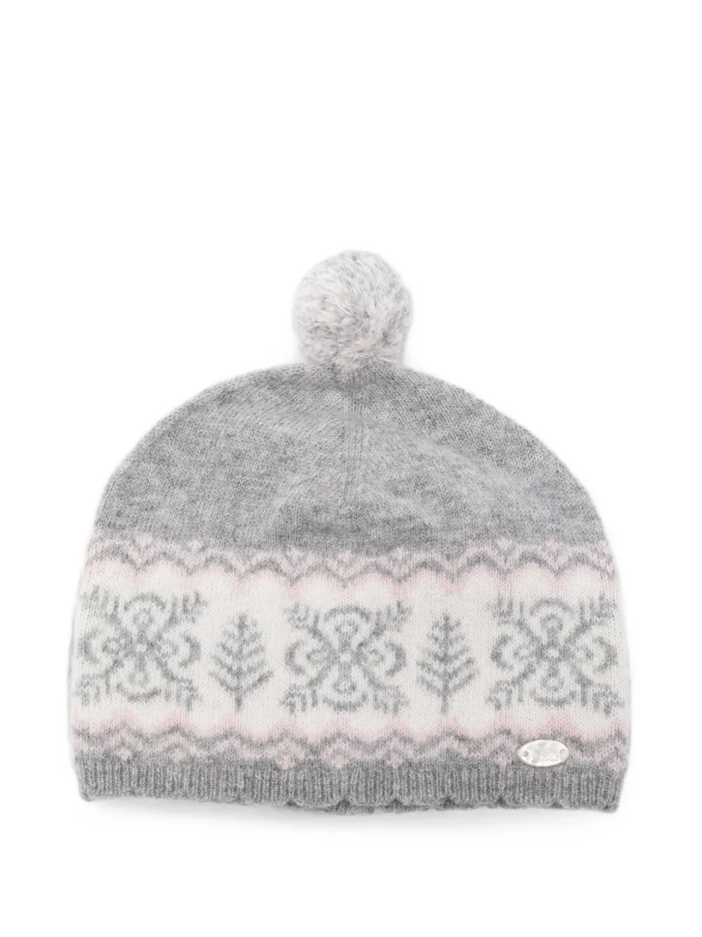 Tartine Et Chocolat Fair Isle pompom beanie hat - Grigio