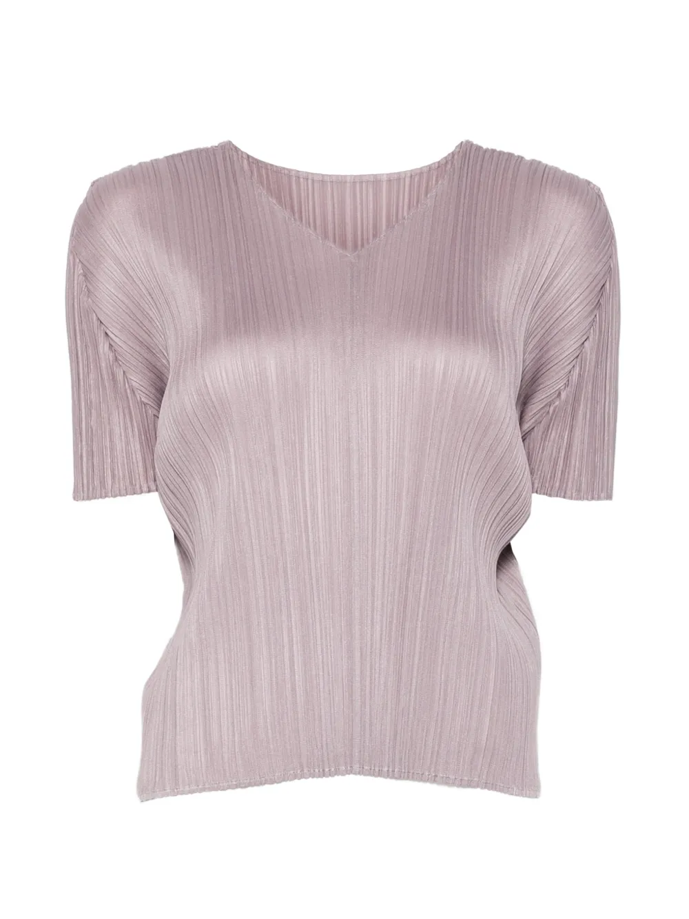 Pleats Please Issey Miyake pleated V-neck T-shirt · OS
