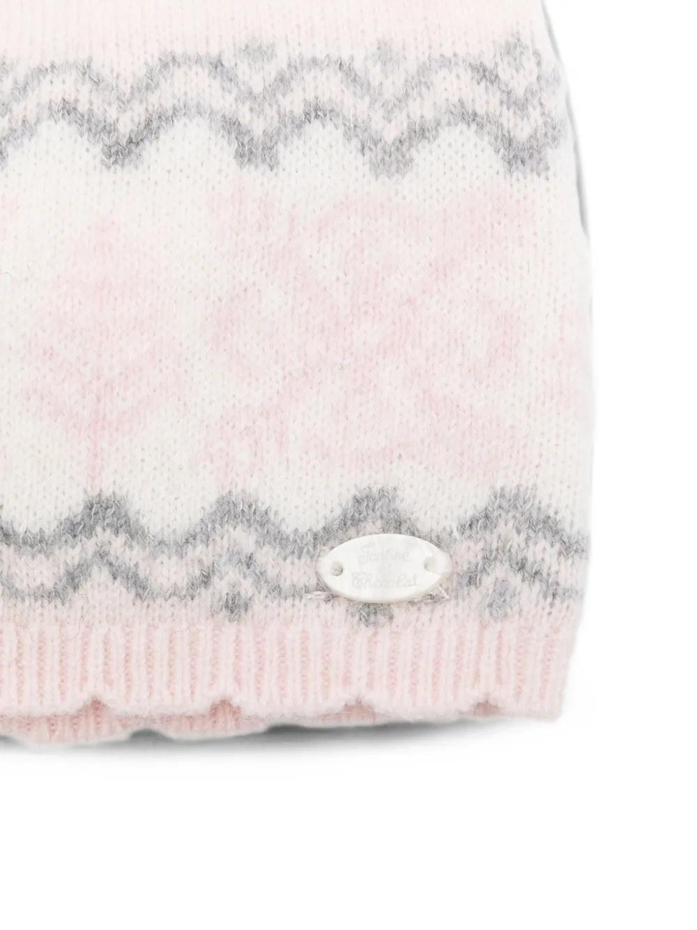 Tartine Et Chocolat Fair Isle muts met pompon Roze