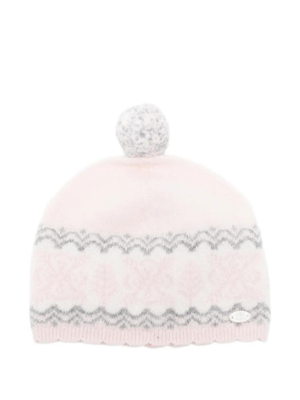 Tartine Et Chocolat pom-pom Fair Isle beanie hat - Rosa