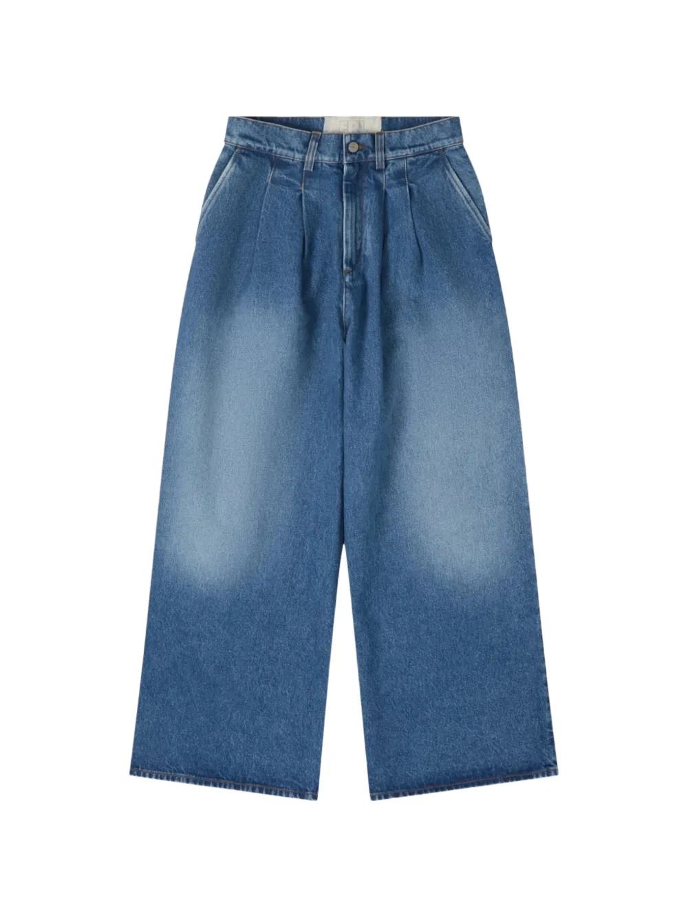 ERL pleated wide-leg jeans - Blu