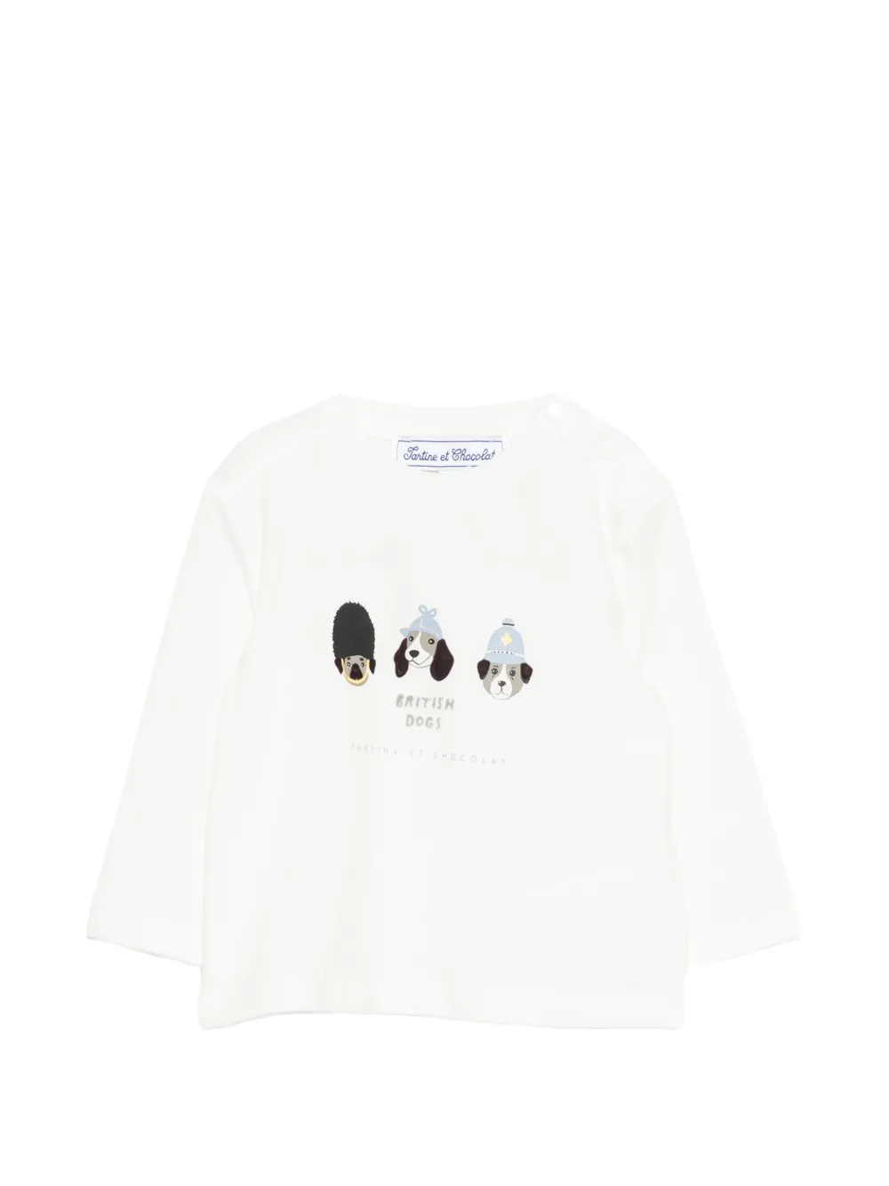 Tartine Et Chocolat graphic-print long-sleeve T-shirt - Bianco