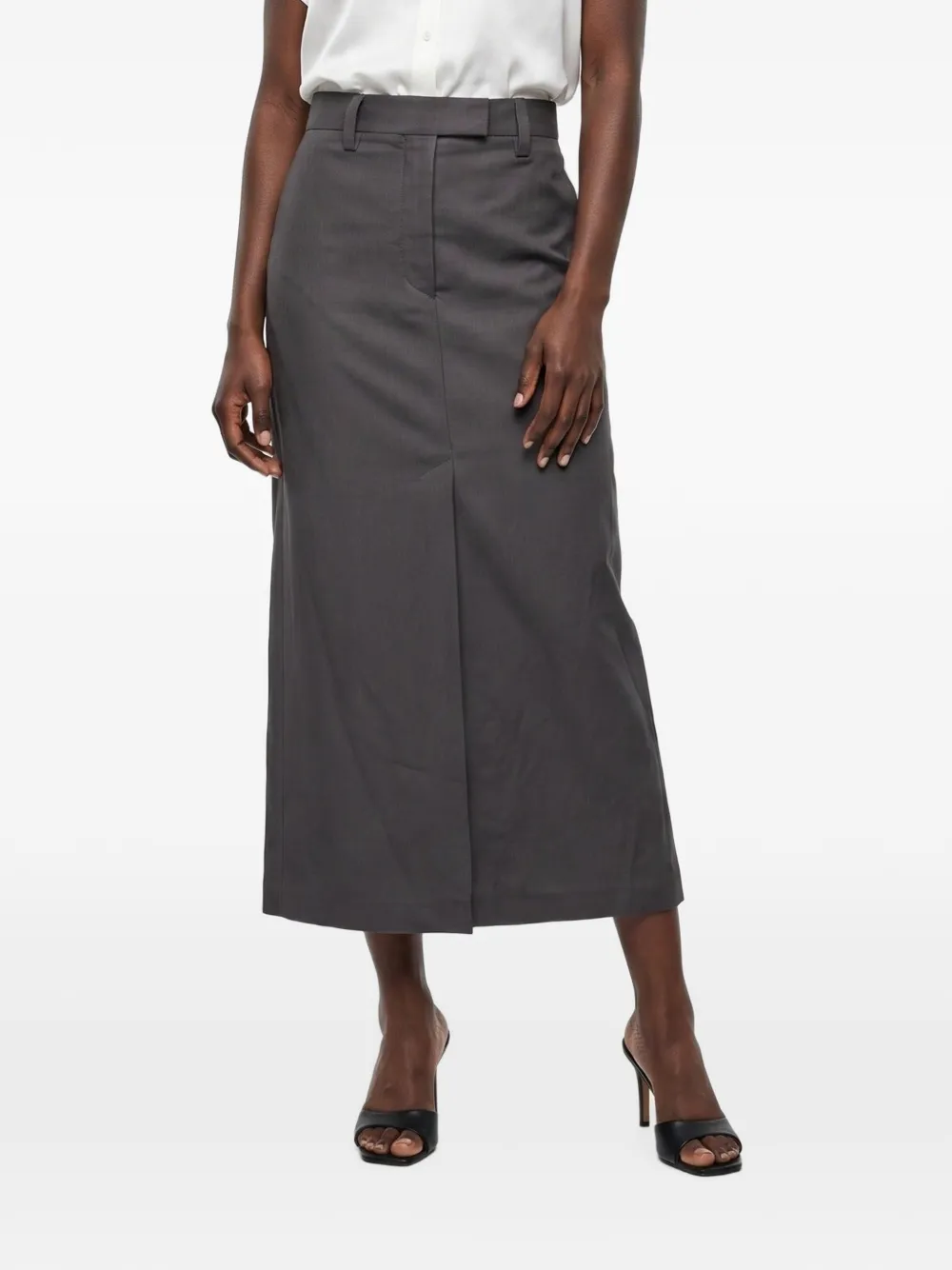 Brunello Cucinelli midi high-waisted front-slit skirt · 34