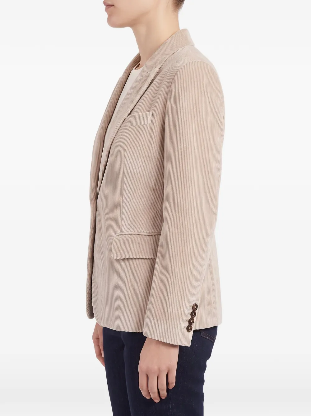 Brunello Cucinelli Ribfluwelen jack Beige
