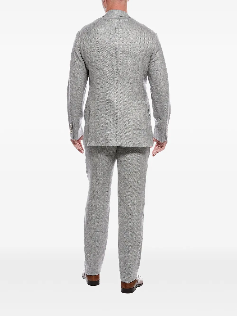 Brunello Cucinelli Pak met gekerfde revers Grijs