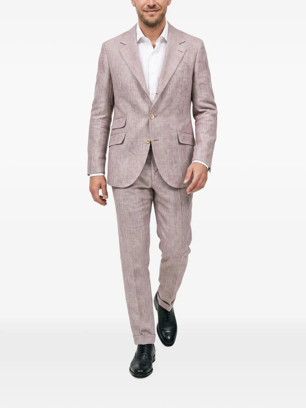 Brunello Cucinelli checked-pattern suit - Bianco