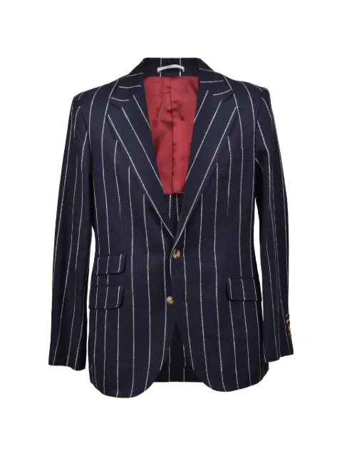 Brunello Cucinelli striped linen-blend suit