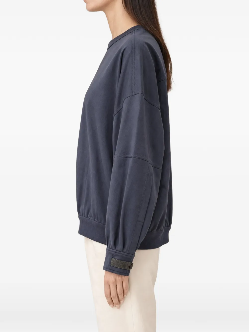 Brunello Cucinelli Sweater met verlaagde schouders Blauw
