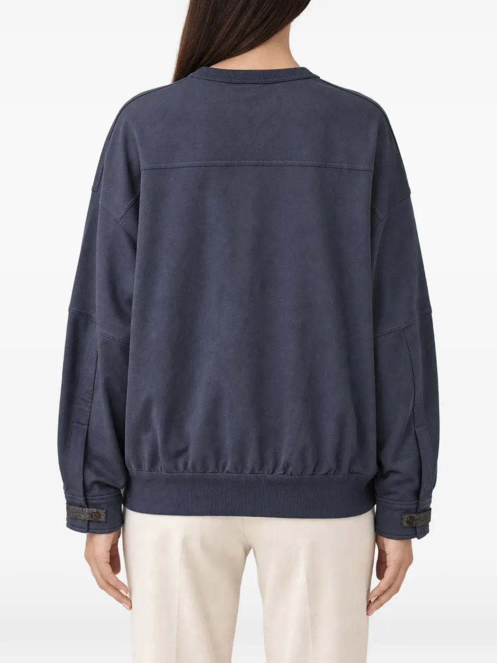 Brunello Cucinelli Sweater met verlaagde schouders Blauw