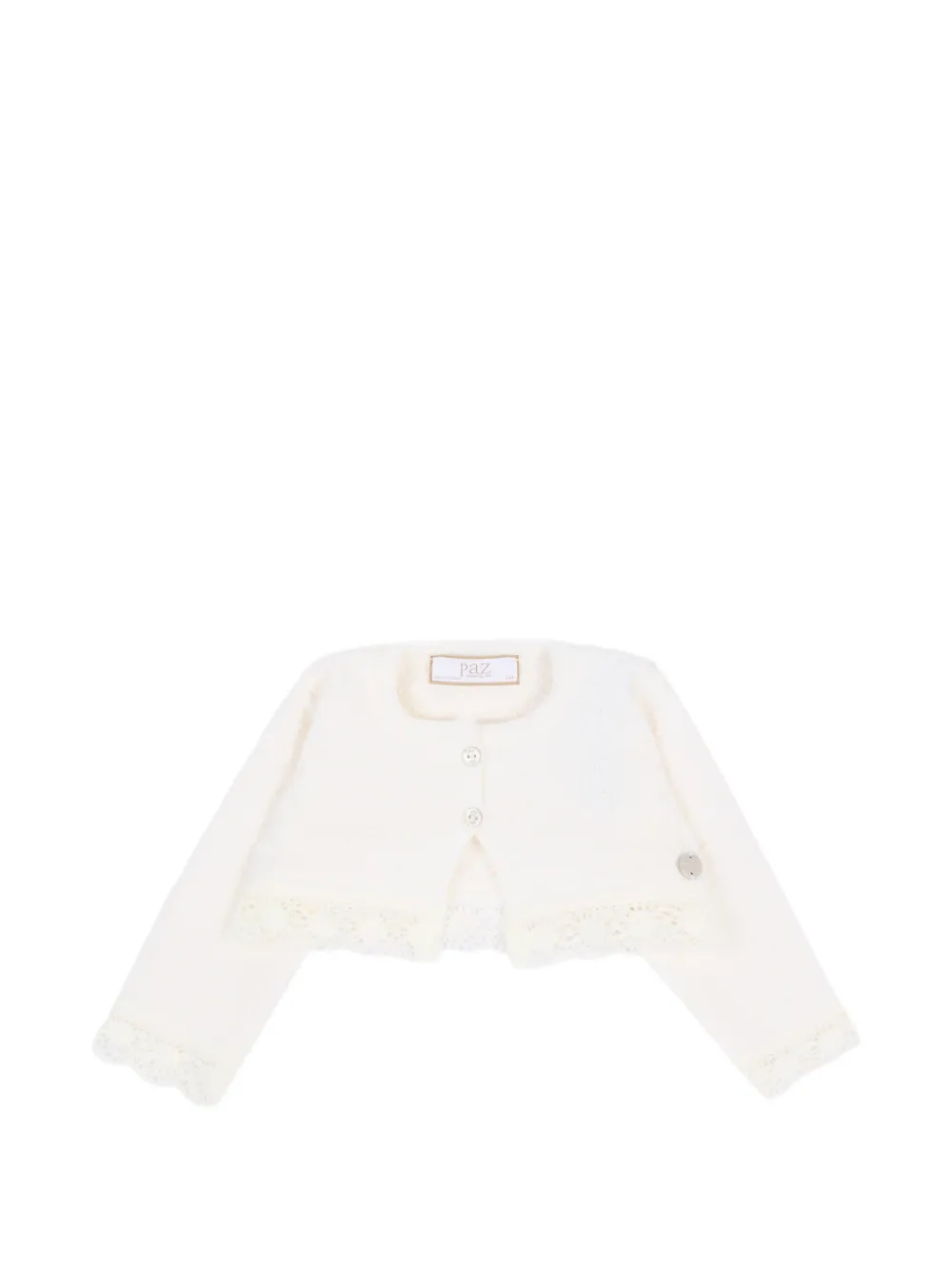 Paz Rodriguez Paz Cardigan mit Spitzenbesatz - Weiß