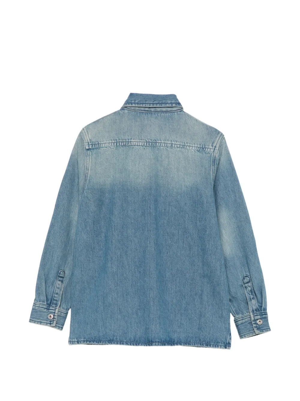 Off-White Kids Arrow-patch denim shirt Blauw