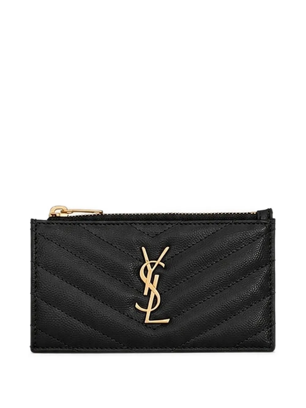Saint Laurent Cassandre Matelassé Card Case In 블랙