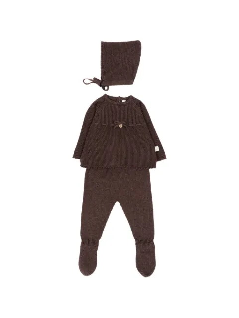 Martin Aranda bow-detail knitted footed trouser set