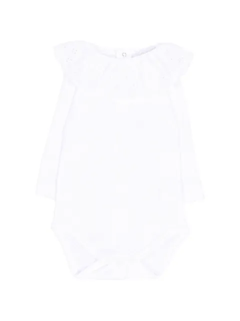 Martin Aranda broderie-anglaise ruffled long-sleeved bodysuit