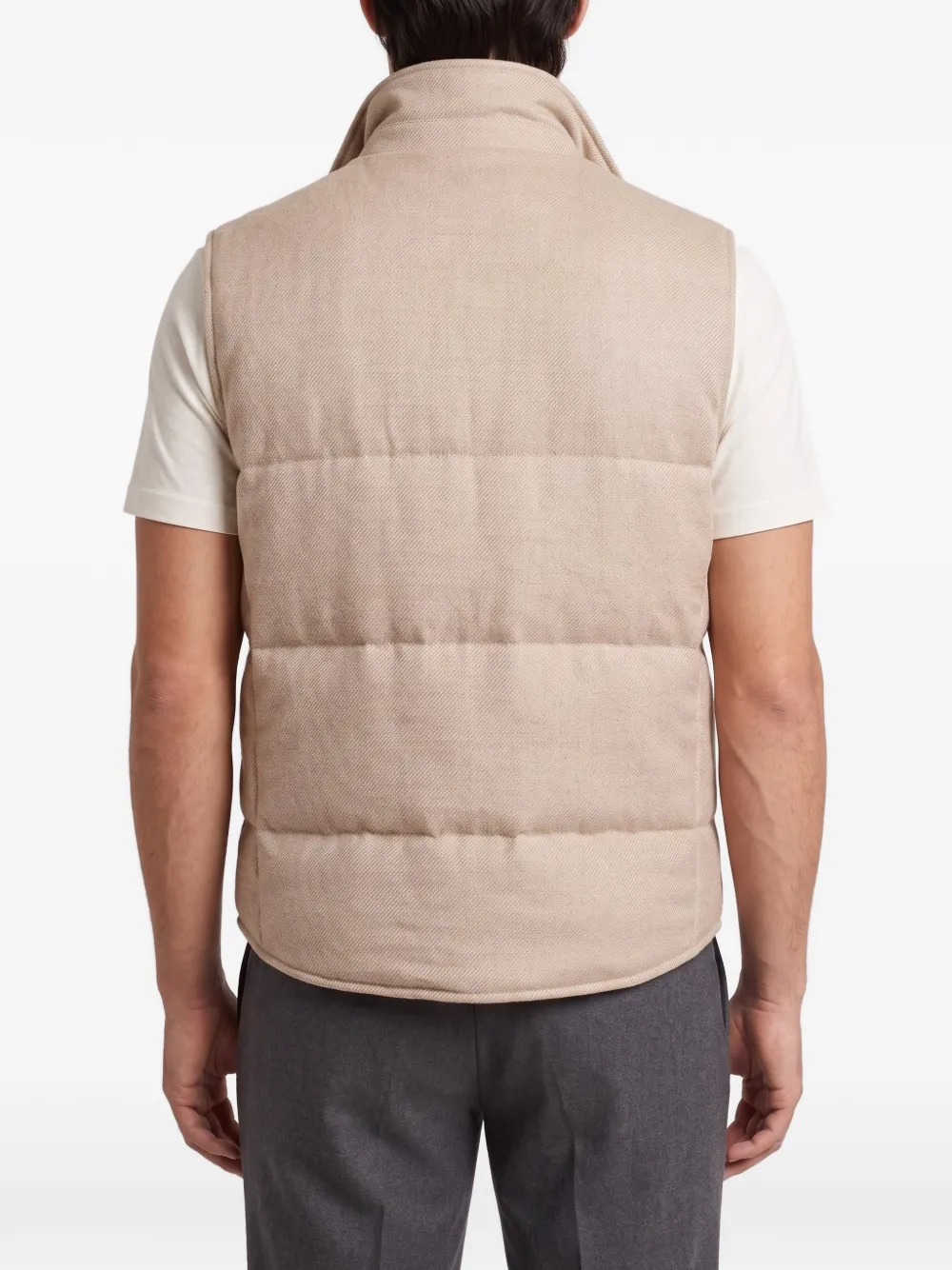 Brunello Cucinelli Gewatteerde top met knopen Beige