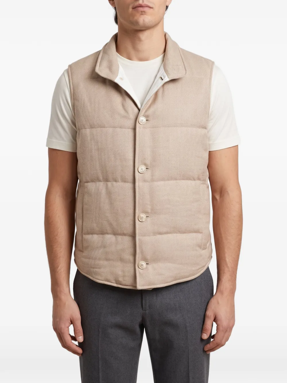 Brunello Cucinelli padded button-down vest - Toni neutri