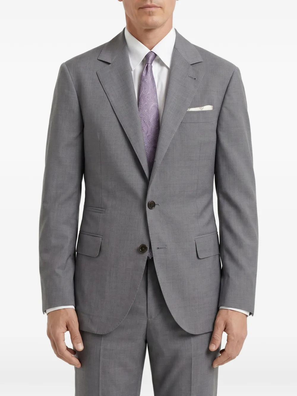 Brunello Cucinelli Slim-fit pak met gekerfde revers Grijs