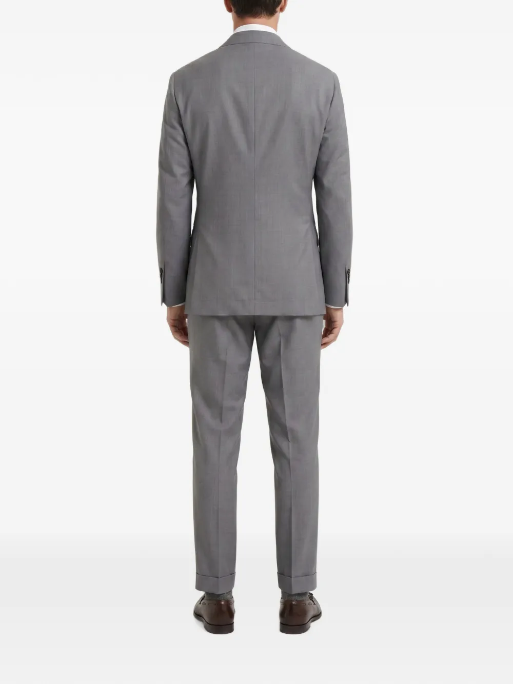 Brunello Cucinelli Slim-fit pak met gekerfde revers Grijs