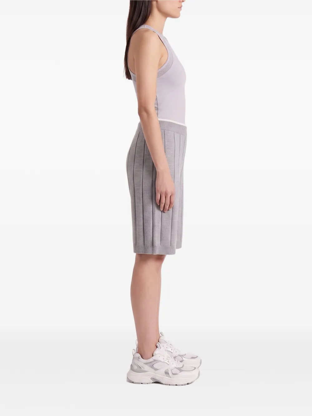Brunello Cucinelli Ribgebreide katoenen shorts Grijs