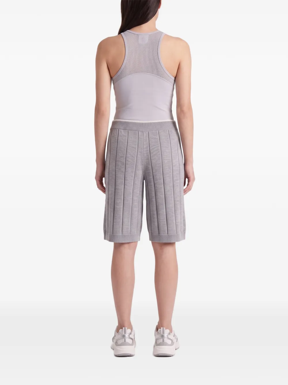 Brunello Cucinelli Ribgebreide katoenen shorts Grijs