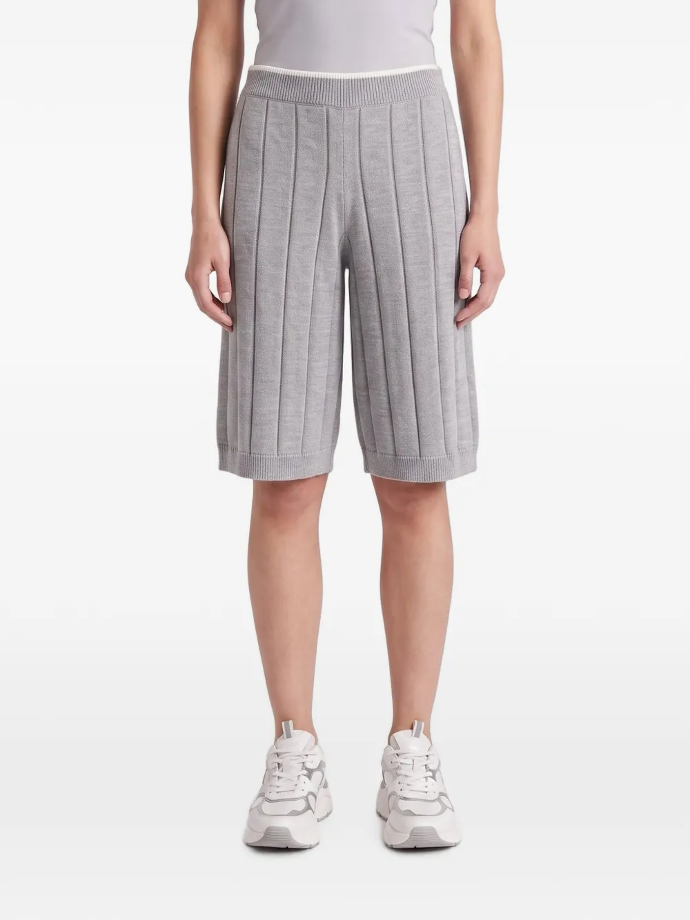 Brunello Cucinelli ribbed-knit cotton shorts - Grigio